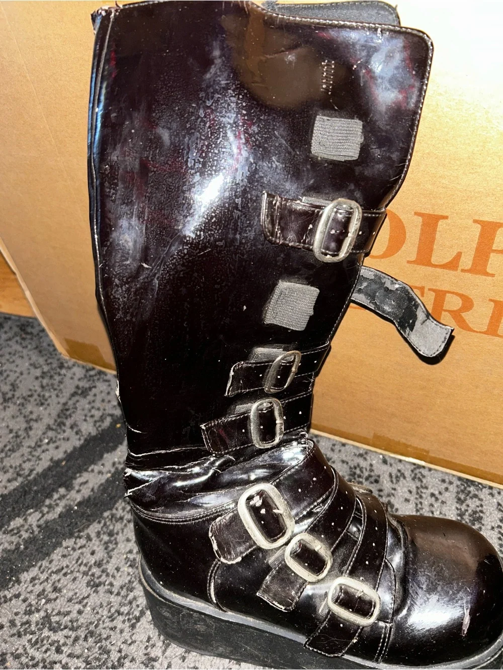 Vintage Demonia Concord 108 platform Black cherry boots club kid scenester